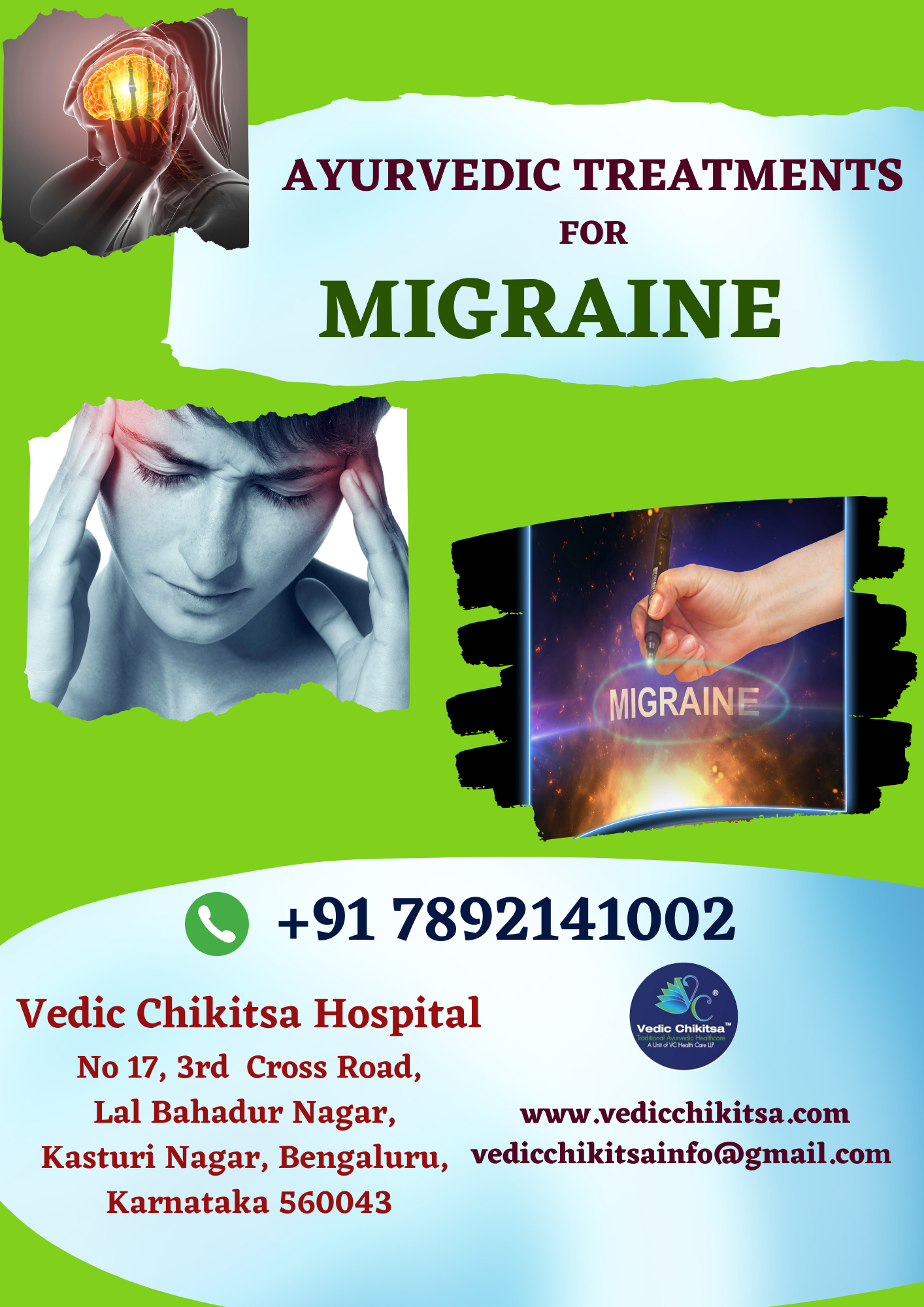 Vedic Chikitsa - Latest update - MIGRAINE AYURVEDIC TREATMENTS IN BANGALORE